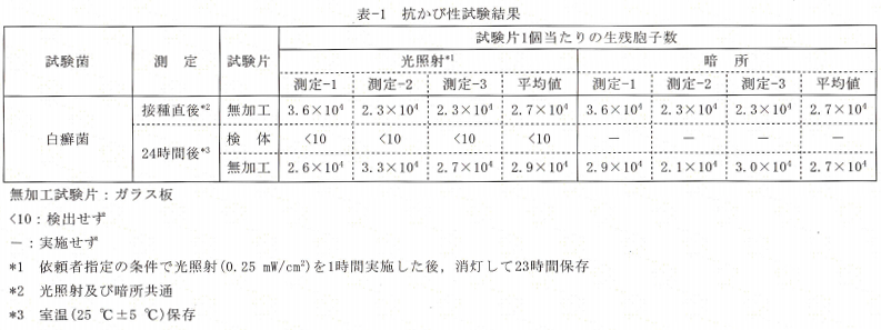 インラッシュコート試験表